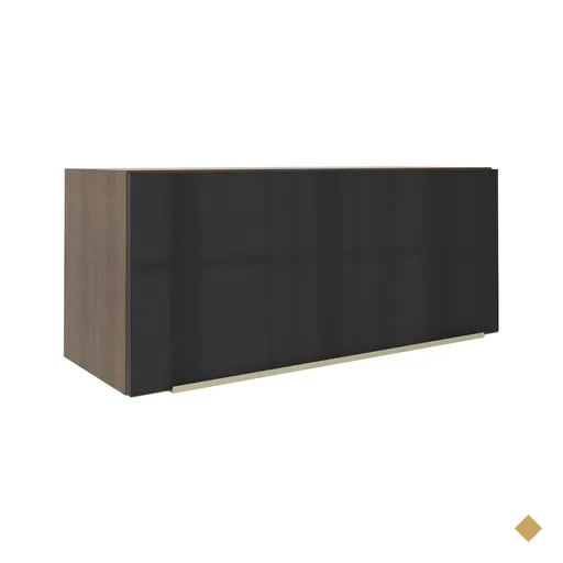 Armário Aéreo Madesa Lux 80 cm 1 Porta Suspensa - Rustic/Preto