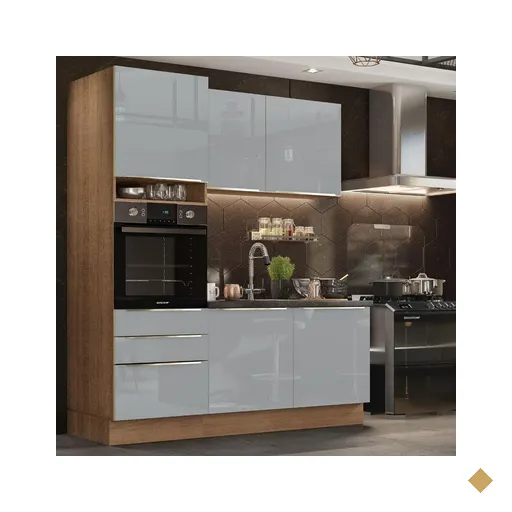 Cozinha Compacta Madesa Lux com Armário e Balcão 5 Portas 3 Gavetas -…
