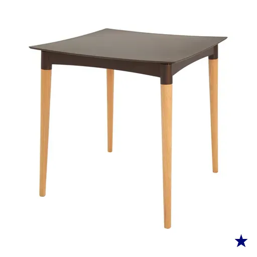 Mesa Tramontina Diana 70 cm em Polipropileno Marrom com Pernas de Madeira