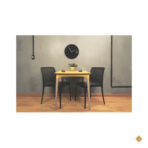 Mesa Tramontina Diana 70 cm em Polipropileno Amarelo com Pernas de Madeira
