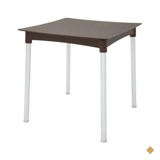 Mesa Tramontina Laura Rattan 70 cm em Polipropileno Marrom com Pernas de…