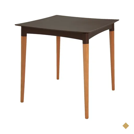 Mesa Tramontina Laura Rattan 70 cm em Polipropileno Marrom com Pernas de Madeira