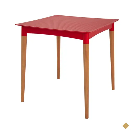 Mesa Tramontina Laura Rattan 70 cm em Polipropileno Vermelho com Pernas de…