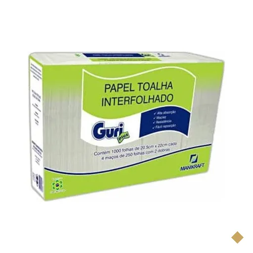 Papel toalha interfolha 20,5x22 fl. simples Guri Plus Manikraft PT 1000 FL