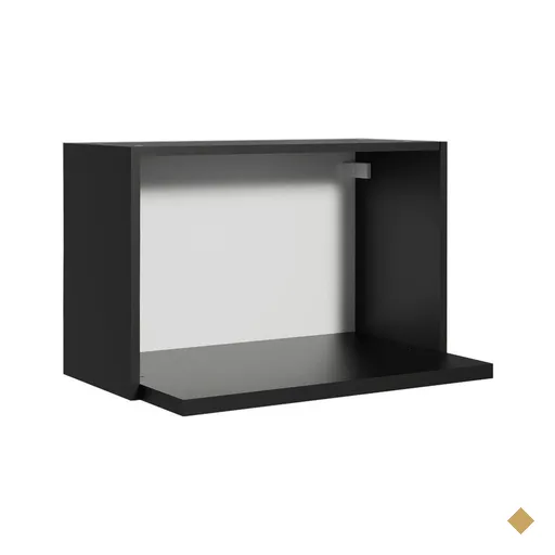 Armário Aéreo Madesa para Reims, Lux, Glamy 60 cm com Nicho para Forno - Preto