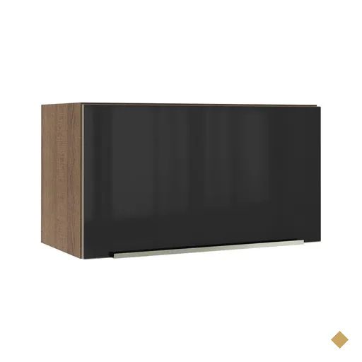 Armário Aéreo Madesa Lux 60 cm 1 Porta Basculante - Rustic/Preto