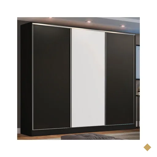 Guarda Roupa Casal 100% MDF Madesa Zurique 3 Portas de Correr -…