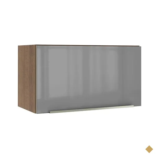 Armário Aéreo Madesa Lux 60 cm 1 Porta Basculante - Rustic/Cinza