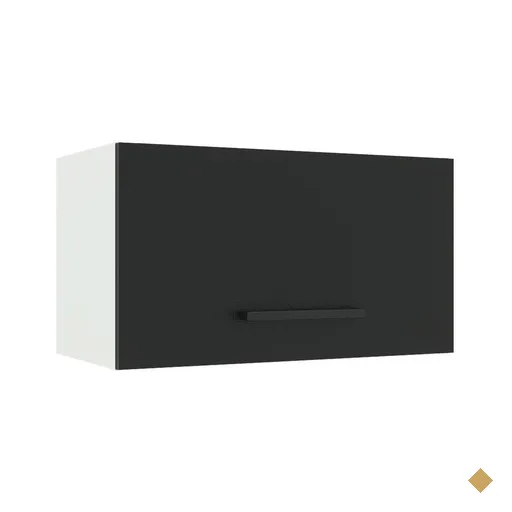 Armário de Cozinha Aéreo 60 cm 1 Porta Basculante Branco/Preto Agata Madesa