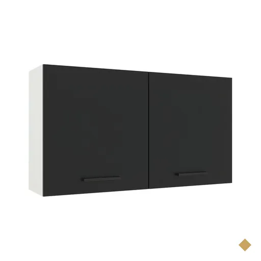 Armário de Cozinha Aéreo 120 cm 2 Portas Branco/Preto Agata Madesa