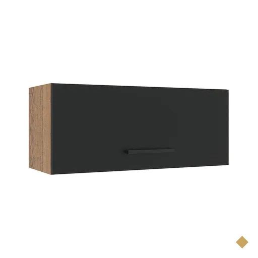 Armário de Cozinha Aéreo 80 cm 1 Porta Basculante Rustic/Preto Agata Madesa