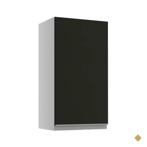 Armário de Cozinha Aéreo 35 cm 1 Porta Branco/Preto Glamy Madesa