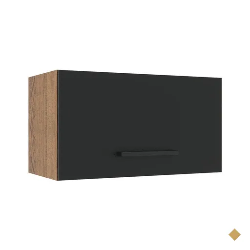 Armário de Cozinha Aéreo 60 cm 1 Porta Basculante Rustic/Preto Agata Madesa