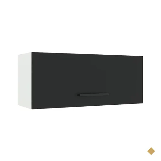 Armário de Cozinha Aéreo 80 cm 1 Porta Basculante Branco/Preto Agata Madesa
