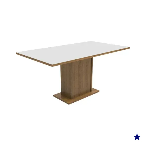 Mesa Madesa Retangular Tampo de Madeira 5275 - Rustic/Branco
