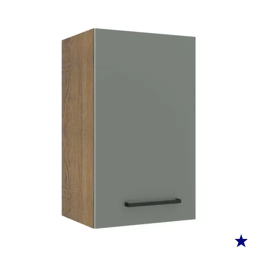 Armário de Cozinha Aéreo 40 cm 1 Porta Rustic/Cinza Agata Madesa