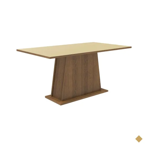 Mesa Madesa Retangular Tampo de Madeira 5364 - Rustic/Crema