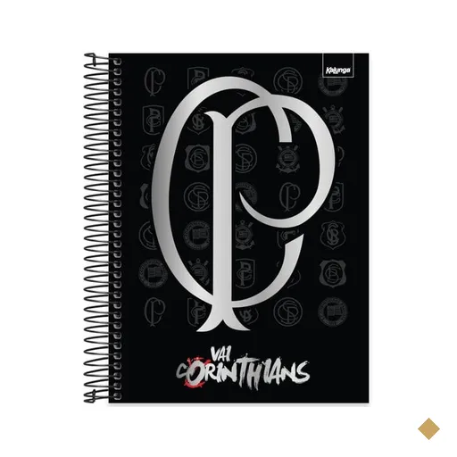 Caderno Universitário Capa Dura, 10x1, 160 folhas, Corinthians, 2639899…