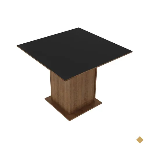 Mesa Madesa Quadrada Tampo de Madeira 5363 - Rustic/Preto