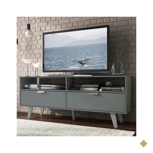 Rack para TV até 55 Polegadas Madesa Oslo com 2 Portas - Cinza