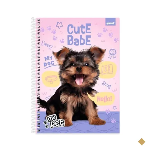 Caderno Universitário Capa Dura, 1x1, 80 Folhas, My Pet, 2638069, Spiral Pet -…