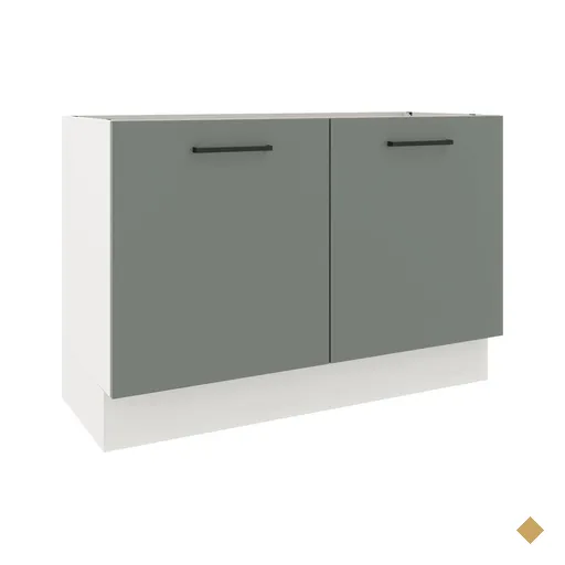 Balcão de Pia Cozinha 2 Portas Branco/Cinza Agata Madesa