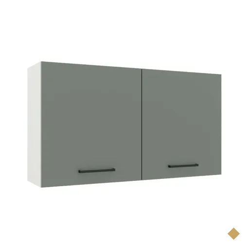 Armário de Cozinha Aéreo 120 cm 2 Portas Branco/Cinza Agata Madesa