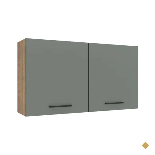 Armário de Cozinha Aéreo 120 cm 2 Portas Rustic/Cinza Agata Madesa