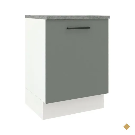Balcão Armário de Cozinha 60 cm 1 Porta Branco/Cinza Agata Madesa