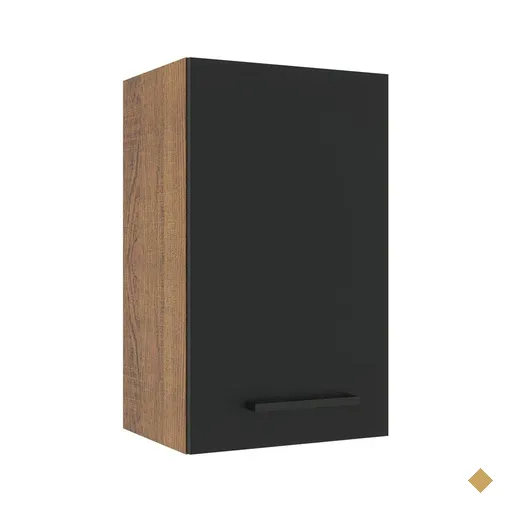 Armário de Cozinha Aéreo 40 cm 1 Porta Rustic/Preto Agata Madesa