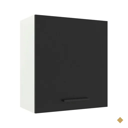 Armário de Cozinha Aéreo 60 cm 1 Porta Branco/Preto Agata Madesa