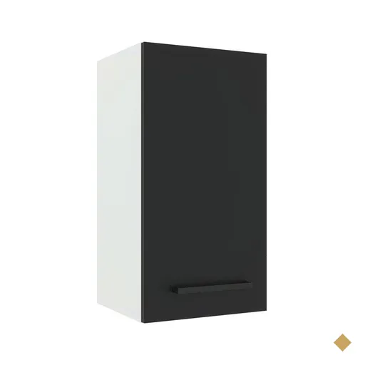 Armário de Cozinha Aéreo 35 cm 1 Porta Branco/Preto Agata Madesa