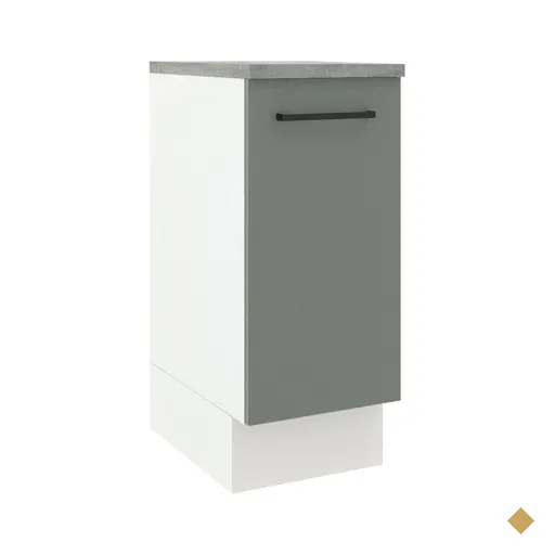 Balcão Armário de Cozinha 35 cm 1 Porta Branco/Cinza Agata Madesa