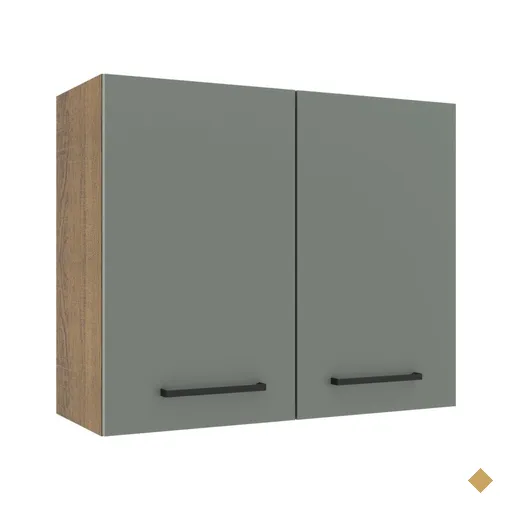 Armário de Cozinha Aéreo 80 cm 2 Portas Rustic/Cinza Agata Madesa