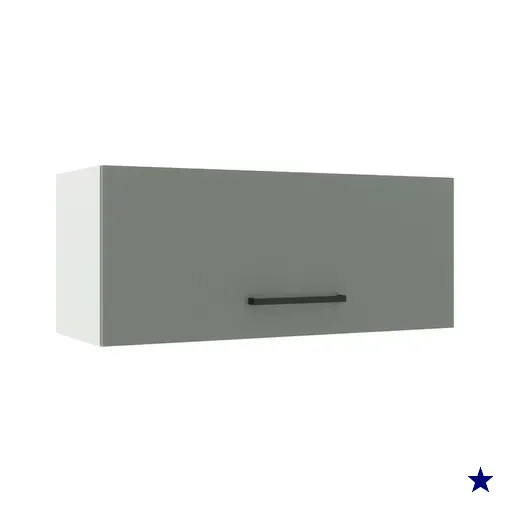 Armário de Cozinha Aéreo 80 cm 1 Porta Basculante Branco/Cinza Agata Madesa