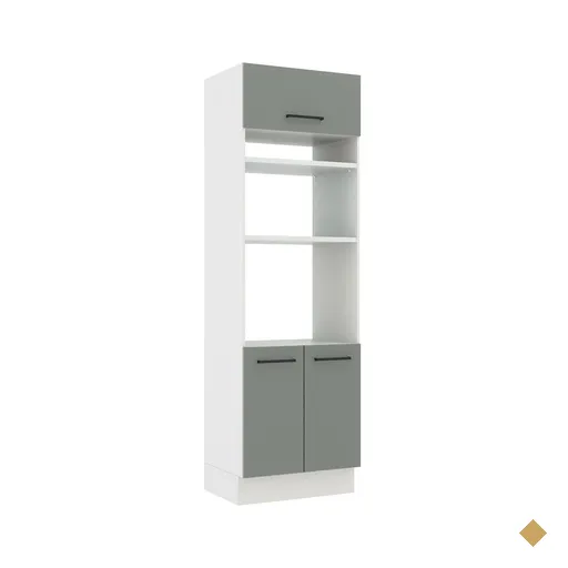 Torre Quente Armário de Cozinha 70 cm 3 Portas Branco/Cinza Agata Madesa