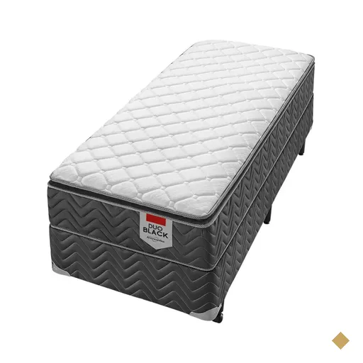 Conjunto Box Solteiro Molas Ensacadas Americanflex Duo Black Gel III 88x188x65cm
