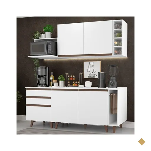 Cozinha Completa Madesa Reims 200001 com Armário e Balcão - Branco