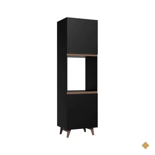 Torre-Quente Armário de Cozinha 60 cm 2 Portas Preto Reims Madesa