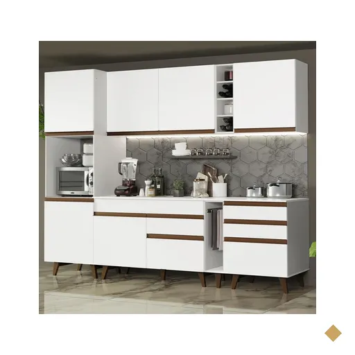Cozinha Completa Madesa Reims 260005 com Armário e Balcão - Branco