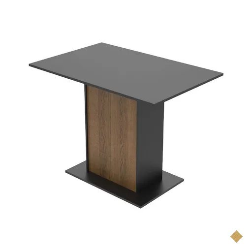 Mesa Madesa Retangular com Tampo de Madeira 5329 - Preto/Rustic