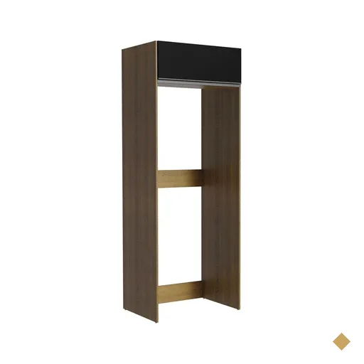 Porta Geladeira 1 Porta Basculante Rustic/Preto Glamy Madesa