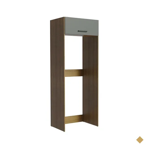 Porta Geladeira Armário de Cozinha 1 Porta Basculante Rustic/Cinza Agata Madesa