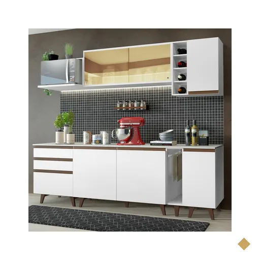 Cozinha Completa Madesa Reims 235001 com Armário e Balcão - Branco