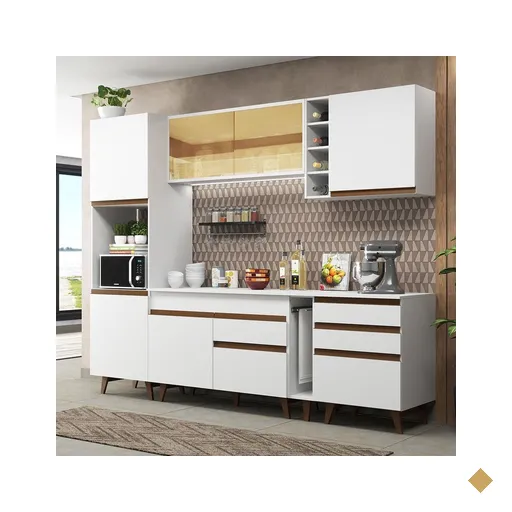 Cozinha Completa Madesa Reims 260004 com Armário e Balcão - Branco