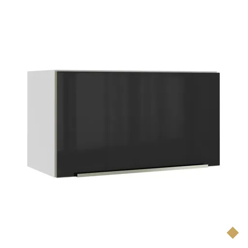 Armário Aéreo Madesa Lux 60 cm 1 Porta Basculante - Branco/Preto
