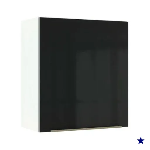 Armário Aéreo Madesa Lux 60 cm 1 Porta - Branco/Preto