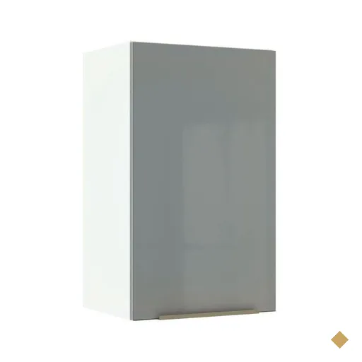 Armário Aéreo Madesa Lux 40 cm 1 Porta - Branco/Cinza