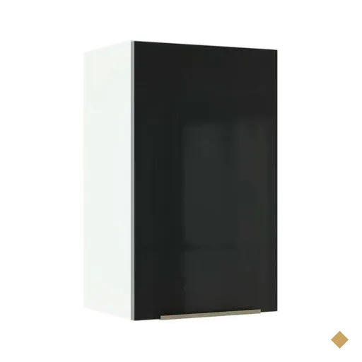 Armário Aéreo Madesa Lux 40 cm 1 Porta - Branco/Preto
