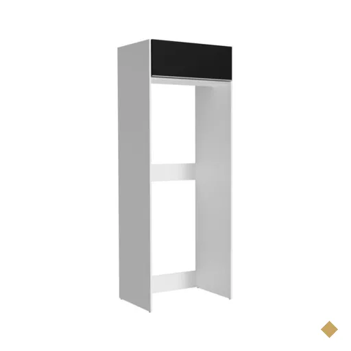 Porta Geladeira 1 Porta Basculante Branco/Preto Glamy Madesa